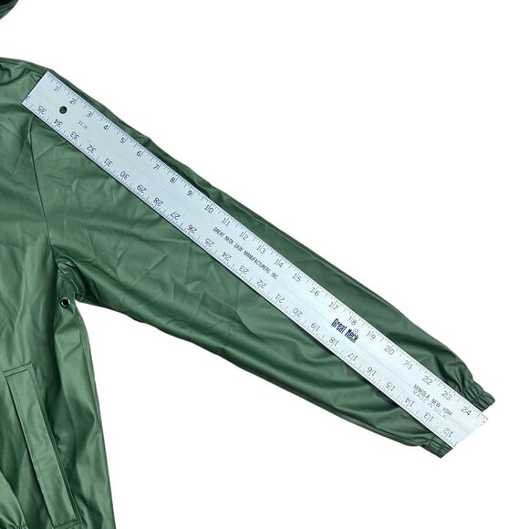 RAINS Jacket Storm Breaker Adult XS Green 18370 Zip Up Hood Waterproof Evergreen - Picture 8 of 11